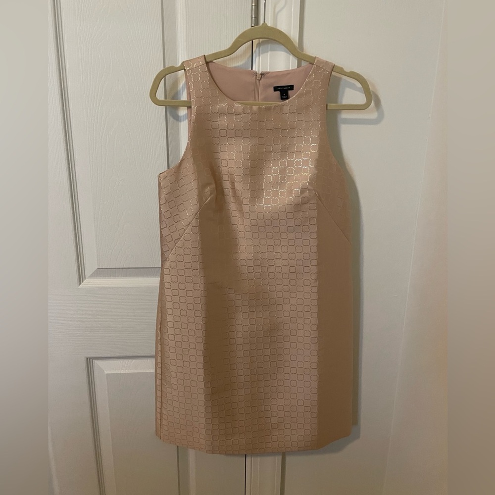 Ann Taylor Rose Gold/Pink Shift Dress